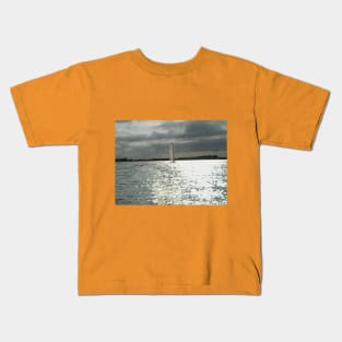 Sailing Under Clouded Sky Kids T-Shirt